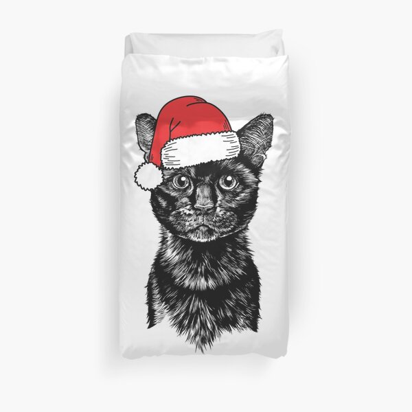 Housses De Couette Sur Le Theme Chat Maman Noel Redbubble