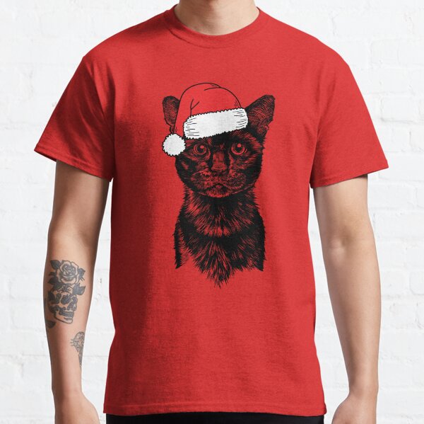 Item preview, Christmas Santa Black Cat Holiday designed and sold by thepawster.