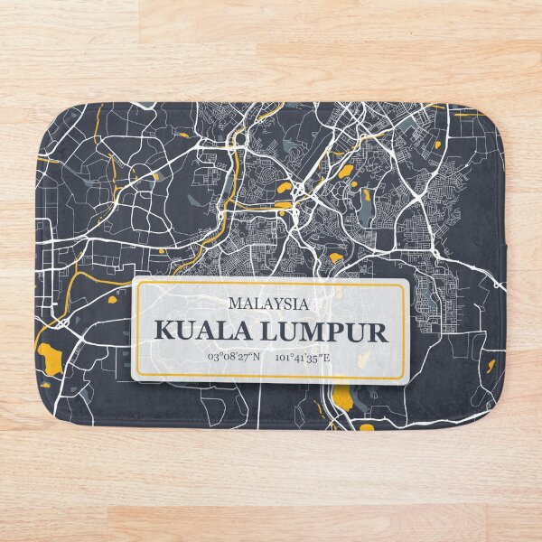 Item preview, Kuala Lumpur Malaysia City Map with GPS Coordinates designed and sold by Aleks2018.