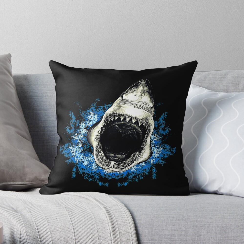 shark throw pillow