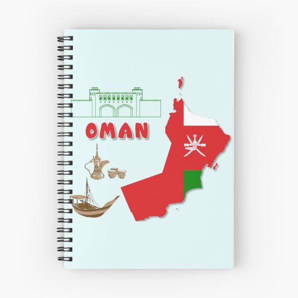 Artikelvorschau, Oman-Landesflagge innerhalb der Kartentouristenattraktionen entworfen und verkauft von mashmosh.