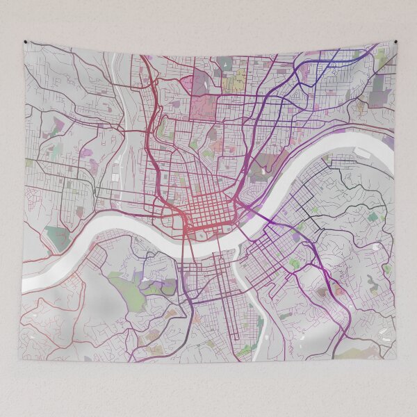 Item preview, Cincinnati City Map, USA City Ohio designed and sold by TheRedFinch.