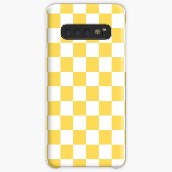 Mustard Yellow And White Checkerboard Pattern Samsung Galaxy Snap Case