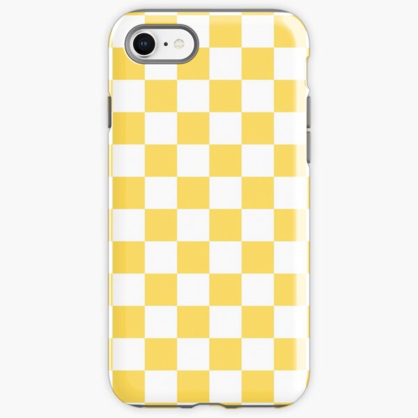 Mustard Yellow And White Checkerboard Pattern iPhone Tough Case