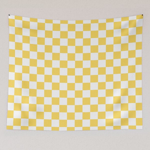 Item preview, Mustard Yellow And White Checkerboard Pattern designed and sold by rewstudio.