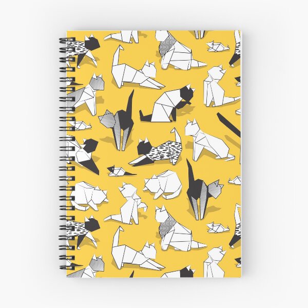 Item preview, Origami kitten friends // sunglow yellow background paper cats designed and sold by SelmaCardoso.