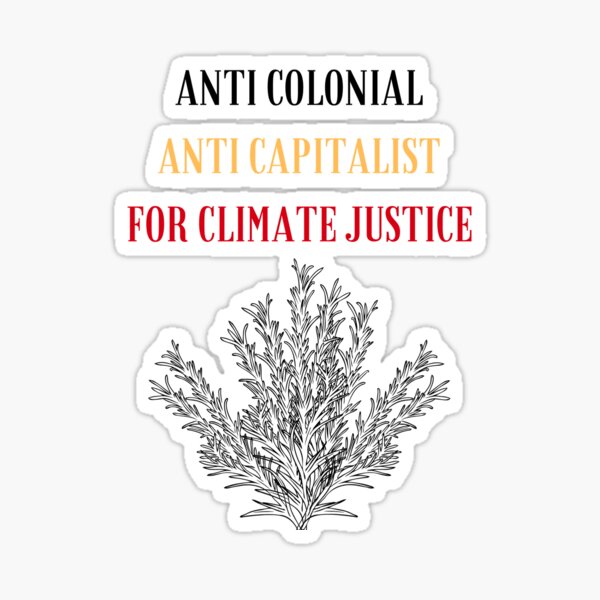 Aperçu de l'œuvre Anti-colonial, anti-capitaliste, pour la justice climatique créée et vendue par laylamkh.