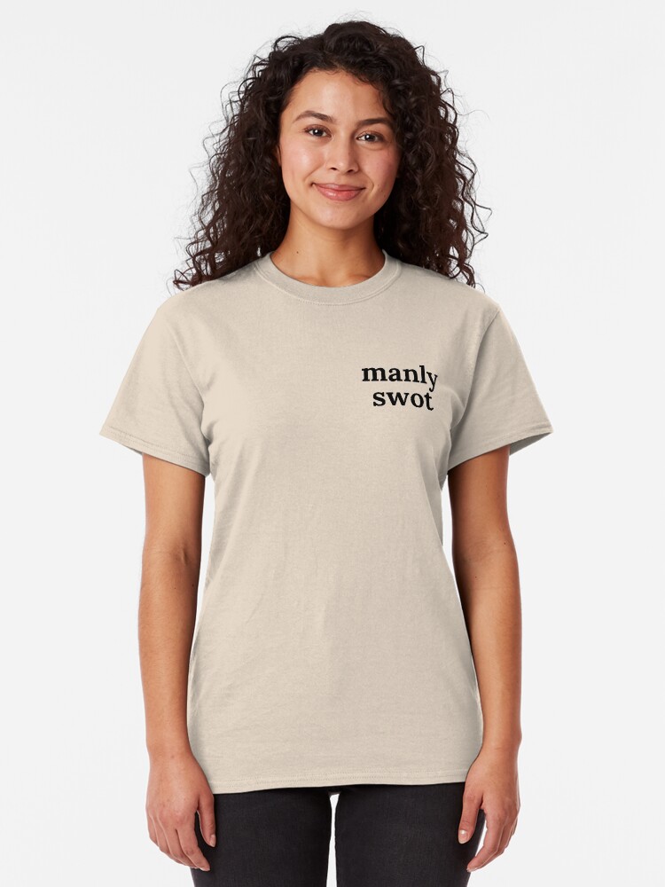 Alternate view of Manly Swot Black Text Classic T-Shirt