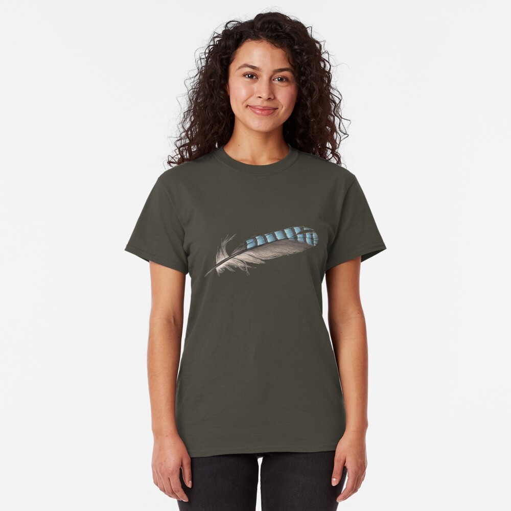 Garrulus Jay Feather Illustration Classic T-Shirt