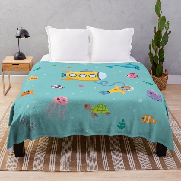 Item preview, submarine and diver in ocean designed and sold by HotVector.
