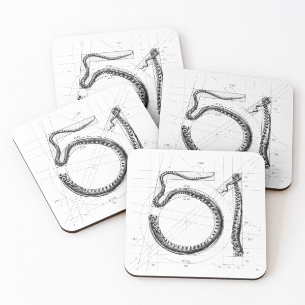 Item preview, squid, octopus, ocean, space, tentacles, cthulhu, draw, design, illustration, cephalopod, super, poulpe, vl, vlp, pulpo, sea, parody, 51, pastis, ricard, architecture, maths, geometry designed and sold by SuperOctopus.