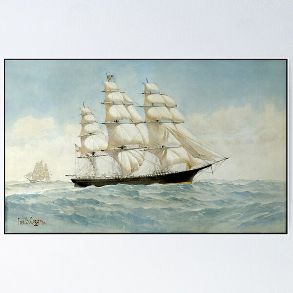 Item preview,    FLYING CLOUD painted for the frontispiece of Arthur C Clark's book 'The Clipper Ship Era' designed and sold by anmm.