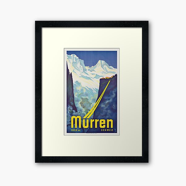 Murren - Affiche Vintage de voyages suisses Impression encadrée