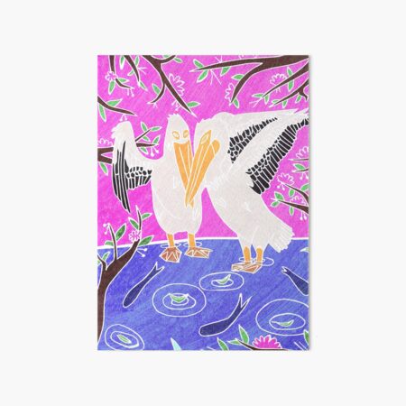 Pelicans Cuddling Art Board Print