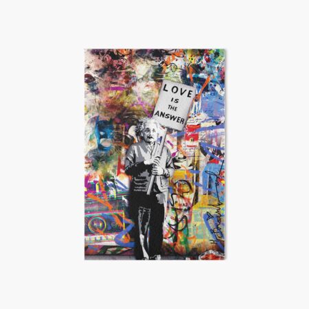 Banksy - Einstein Love Is The Answer Art Board Print