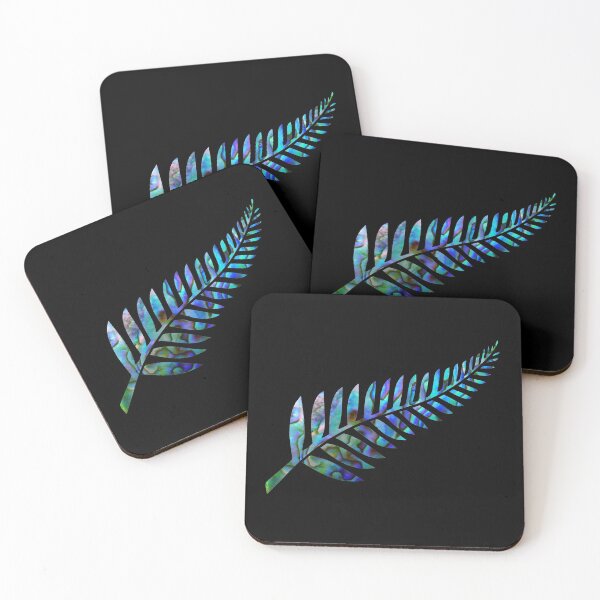 NEW ZEALAND FERN PAUA Coasters (Set of 4)