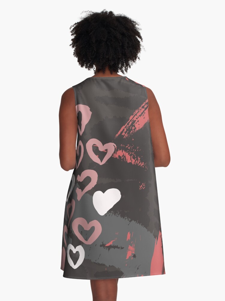 Thumbnail 3 of 4, A-Line Dress, Warm Hearts designed and sold by HoopandHoller.