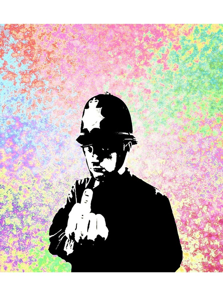 Thumbnail 3 of 3, Scarf, Banksy - Rude Policeman designed and sold by RafikCreations.