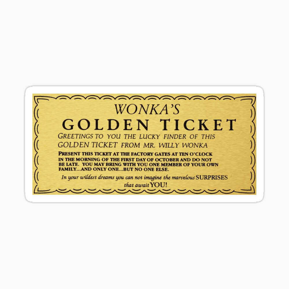 Willy Wonka x Pennywise Mashup Golden Ticket Sticker -  Portugal