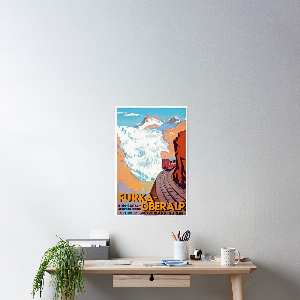 Furka Oberalp Railway - Vintage Swiss Travel Poster Poster