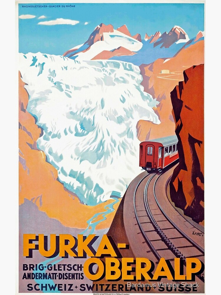 Furka Oberalp Railway - Vintage Swiss Travel Poster by SamKovac