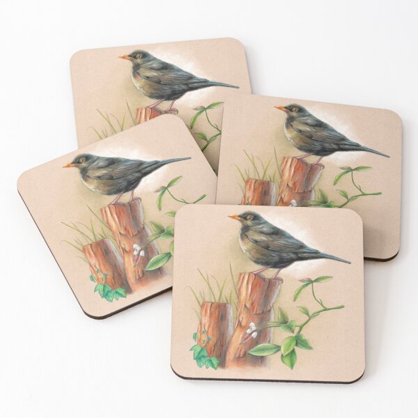 Item preview, Blackbird on a wood pole designed and sold by Andreus.