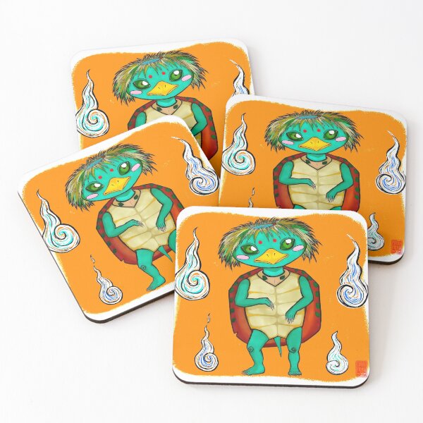 Item preview, Kappa Kawaii accompanied by their forest spirits designed and sold by Isabel Mónica García González.
