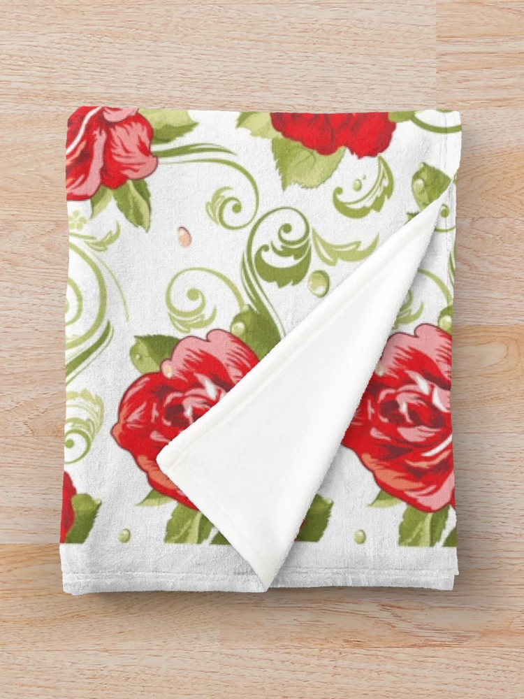 Thumbnail 3 of 6, Throw Blanket, Red Roses designed and sold by 72artteam.