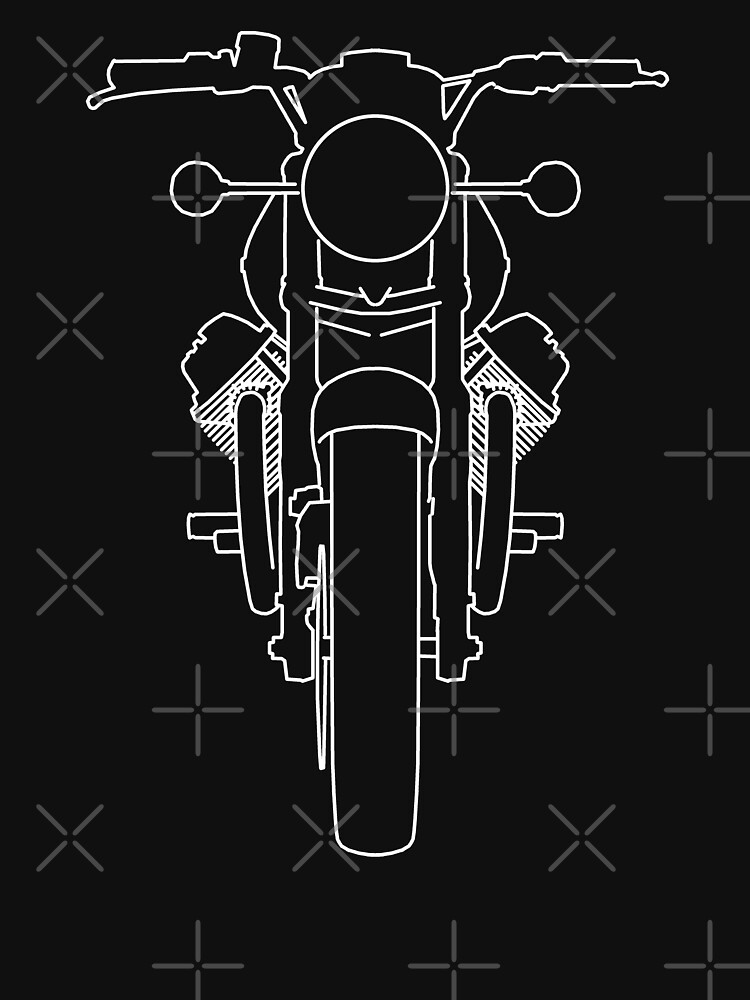 1970s Moto Guzzi 850-T outline graphic (white) by soitwouldseem