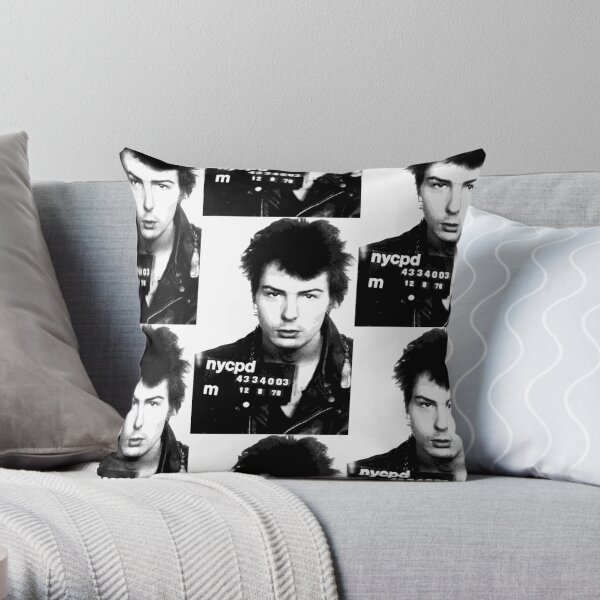 sid vicious mugshot fan art Throw Pillow
