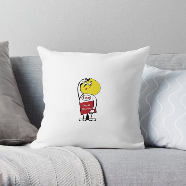 Vintage Gas and Oil Sticker Throw Pillow
