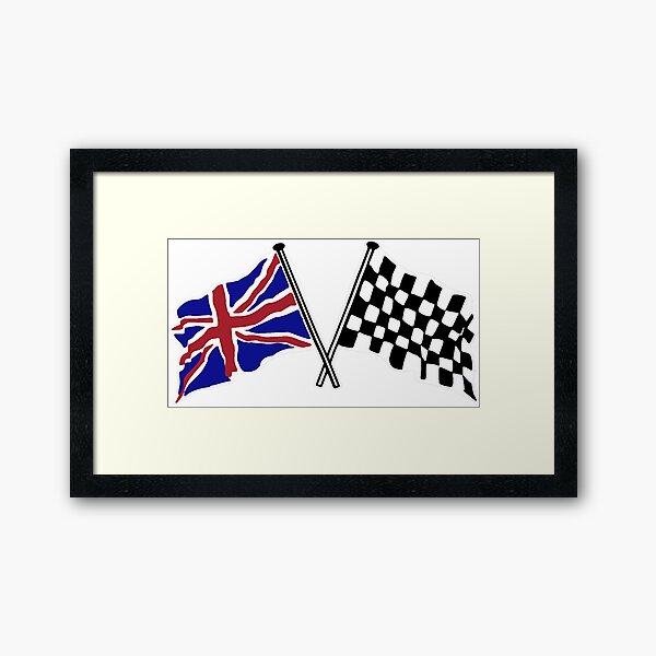 Crossed flags - Racing and Great Britain Framed Art Print