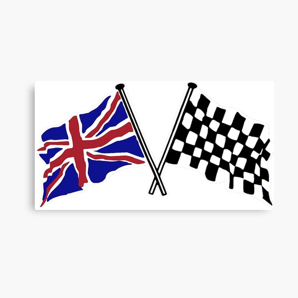 Crossed flags - Racing and Great Britain Canvas Print