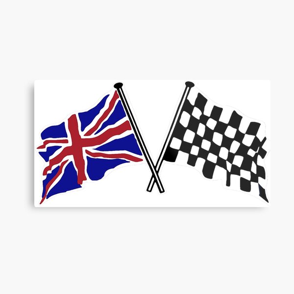 Crossed flags - Racing and Great Britain Metal Print