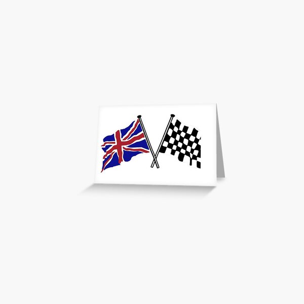 Crossed flags - Racing and Great Britain Greeting Card