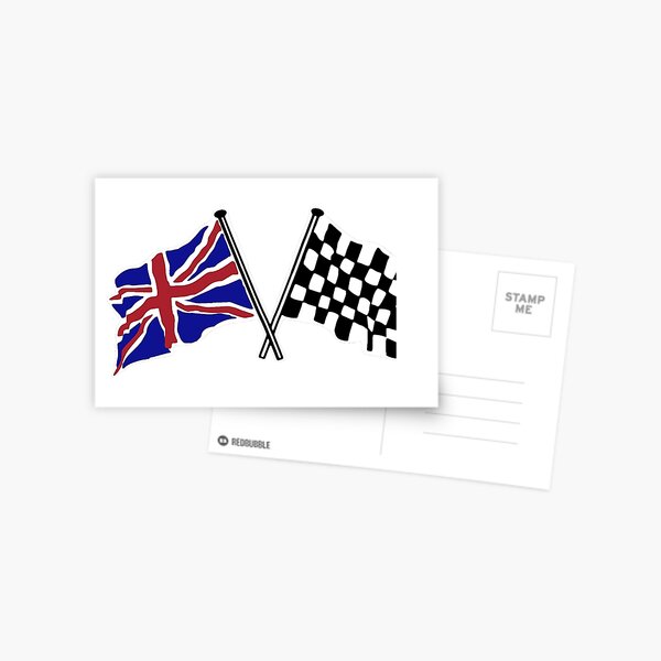 Crossed flags - Racing and Great Britain Postcard