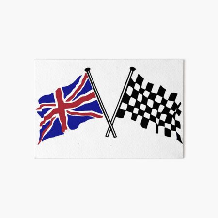 Crossed flags - Racing and Great Britain Art Board Print