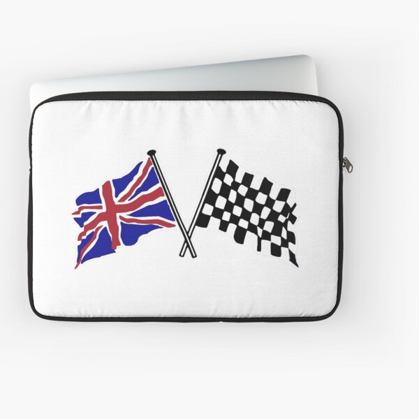 Crossed flags - Racing and Great Britain Laptop Sleeve
