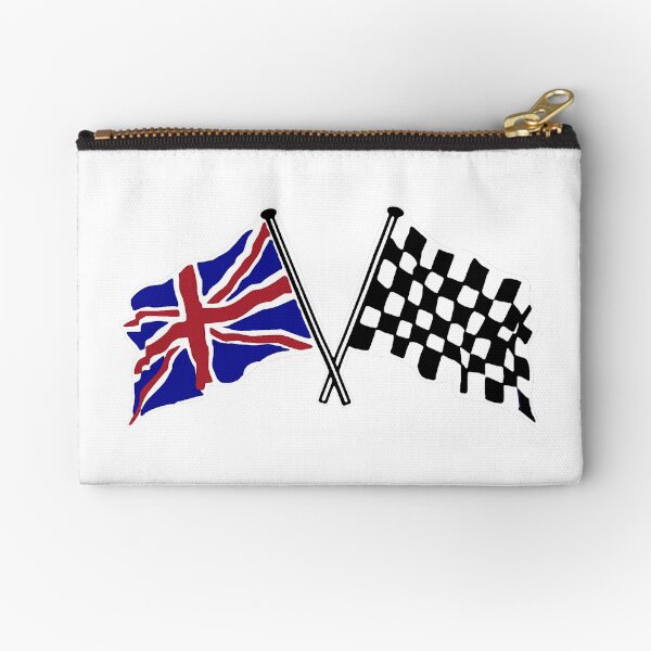 Crossed flags - Racing and Great Britain Zipper Pouch
