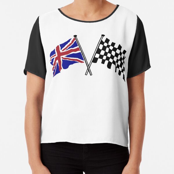 Crossed flags - Racing and Great Britain Chiffon Top