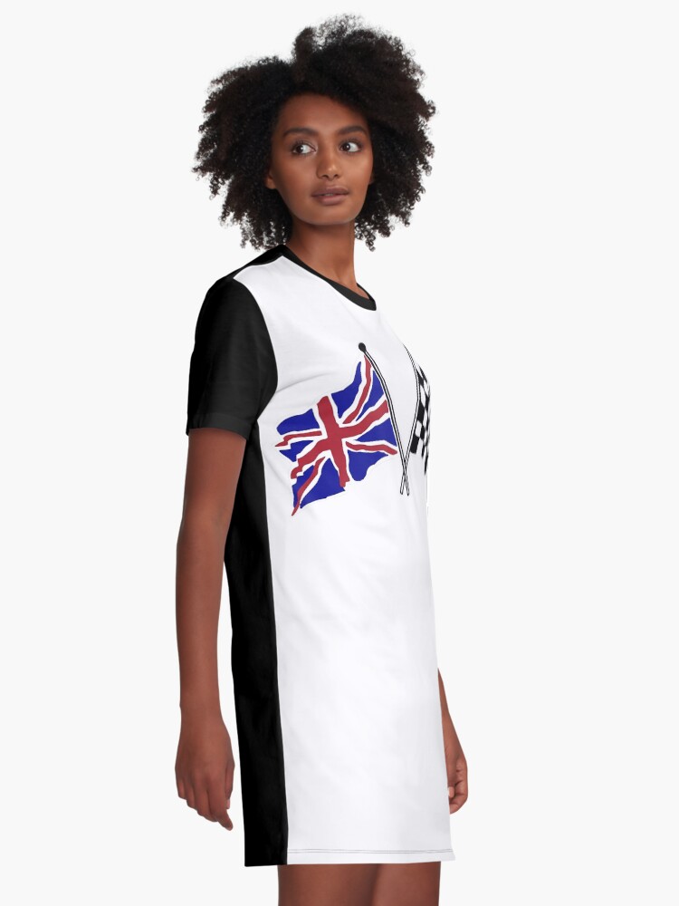 Alternate view of Crossed flags - Racing and Great Britain Graphic T-Shirt Dress