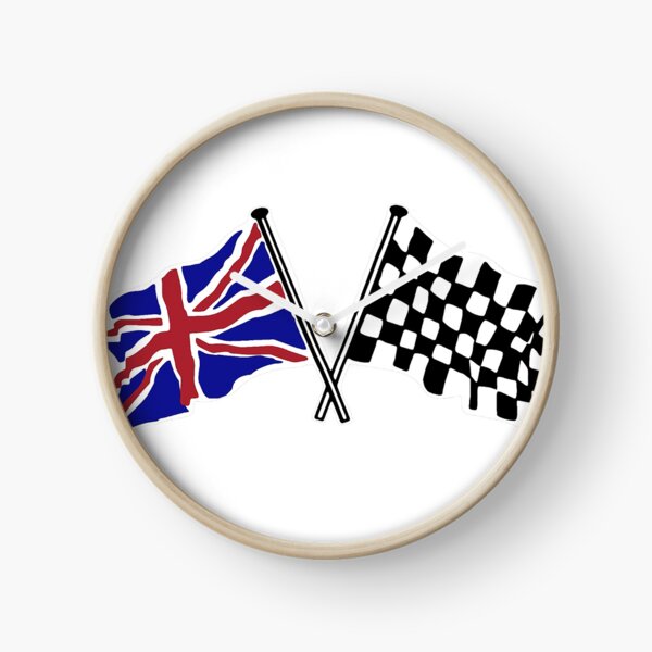 Crossed flags - Racing and Great Britain Clock