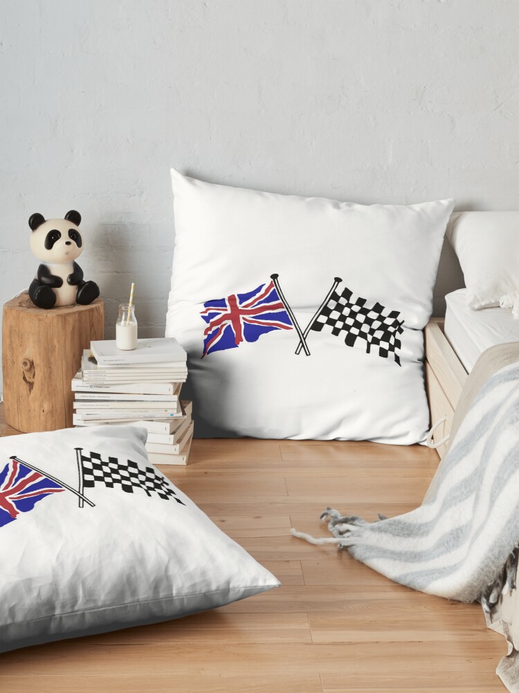 Alternate view of Crossed flags - Racing and Great Britain Floor Pillow