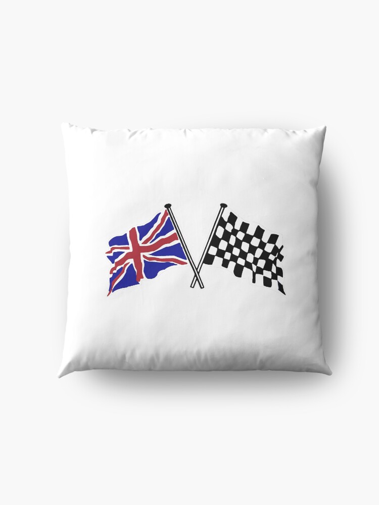 Alternate view of Crossed flags - Racing and Great Britain Floor Pillow