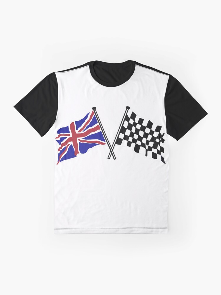 Alternate view of Crossed flags - Racing and Great Britain Graphic T-Shirt