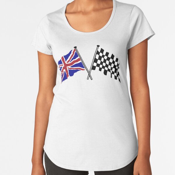 Crossed flags - Racing and Great Britain Premium Scoop T-Shirt