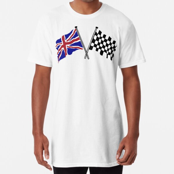 Crossed flags - Racing and Great Britain Long T-Shirt