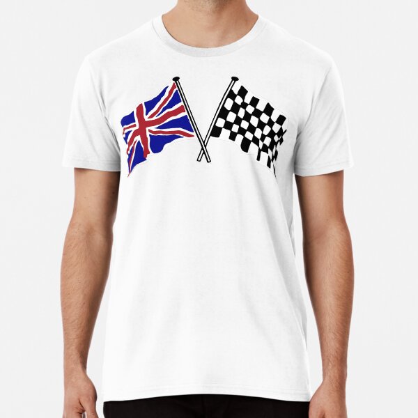 Crossed flags - Racing and Great Britain Premium T-Shirt
