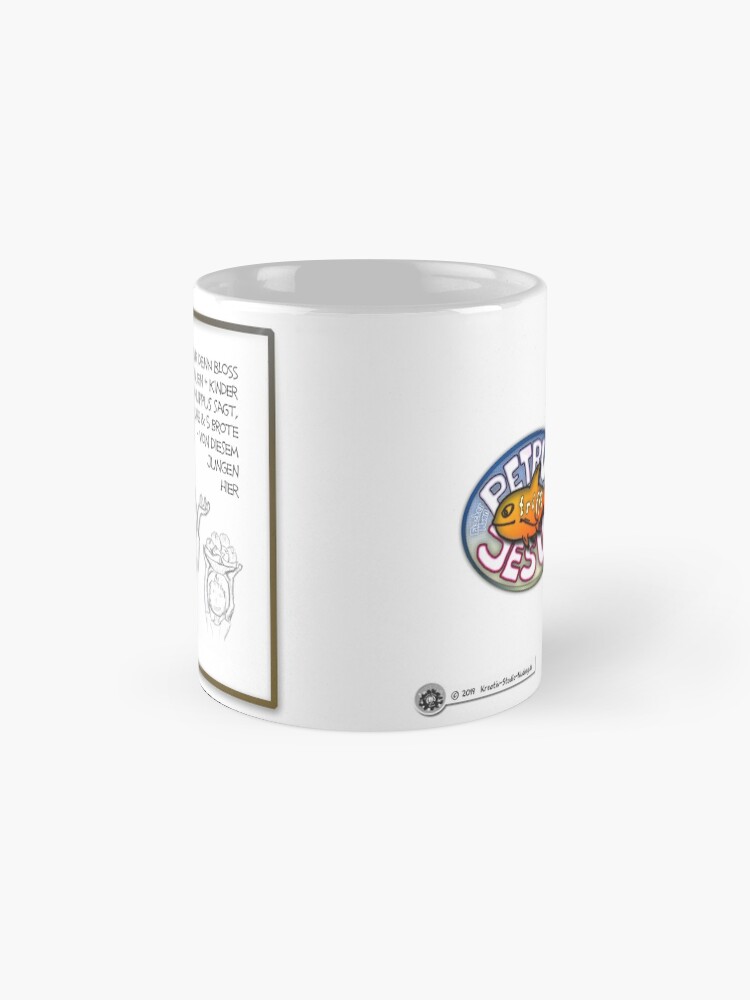 Alternative Ansicht von Petrus trifft Jesus - Cartoon-Design - Zu viele Menschen ! Tasse