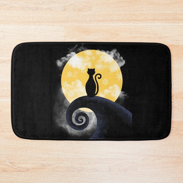 Item preview, Cool Christmas Black Cat Kitten Winter Moon Nightmare designed and sold by Kate Hyunsu Cho.